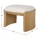 Port Texture White Upholstered Small Accent Bench