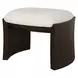 Port Texture White and Walnut Upholstered Small Accent Bench