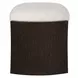 Port Texture White and Walnut Upholstered Small Accent Bench