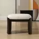 Port Texture White and Walnut Upholstered Small Accent Bench