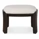 Port Texture White and Walnut Upholstered Small Accent Bench
