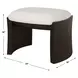 Port Texture White and Walnut Upholstered Small Accent Bench