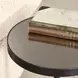 Fairmont Bronze and Latte Round Glass Top Accent Table