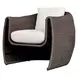Belmont Oyster White and Mocha Upholstered Outdoor Lounge Chair