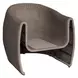 Belmont Oyster White and Mocha Upholstered Outdoor Lounge Chair