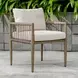 Borneo Oyster White Upholstered Outdoor Dining Chair