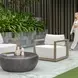 Carlisle Oyster White and Weathered Gray Upholstered Outdoor Lounge Chair