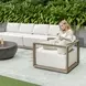 Carlisle Oyster White and Weathered Gray Upholstered Outdoor Lounge Chair