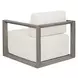 Carlisle Oyster White and Weathered Gray Upholstered Outdoor Lounge Chair