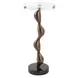 Remolino Warm Bronze and Black Round Crystal Top Drink Table