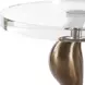 Remolino Warm Bronze and Black Round Crystal Top Drink Table