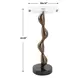 Remolino Warm Bronze and Black Round Crystal Top Drink Table