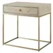 Langston Light Washed and Brushed Brass Rectangular Side Table