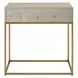 Langston Light Washed and Brushed Brass Rectangular Side Table