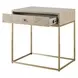 Langston Light Washed and Brushed Brass Rectangular Side Table