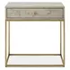 Langston Light Washed and Brushed Brass Rectangular Side Table
