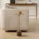 Verlin Brushed Brass and Brown Round Drink Table