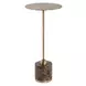 Verlin Brushed Brass and Brown Round Drink Table