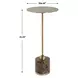Verlin Brushed Brass and Brown Round Drink Table