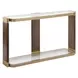 Grafton Gold and Brown Rectangular Glass Top Console Table