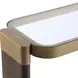 Grafton Gold and Brown Rectangular Glass Top Console Table