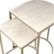 Langston Gold and Beige D Shape Travertine Top Nesting Table Set of 2