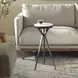 Prescott Dark Bronze and White Round Marble Top Accent Table