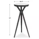 Prescott Dark Bronze and White Round Marble Top Accent Table