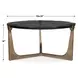 Riverton Antique Brass Outdoor Round Glass Top Coffee Table