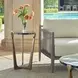 Riverton Antique Brass Outdoor Round Glass Top Accent Table