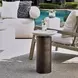Somerset White and Dark Bronze Round Marble Top Accent Table