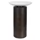 Somerset White and Dark Bronze Round Marble Top Accent Table