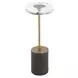 Monterey Antique Brass and Black Oval Glass Top Accent Table