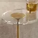 Monterey Antique Brass and Black Oval Glass Top Accent Table