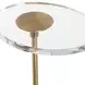 Monterey Antique Brass and Black Oval Glass Top Accent Table