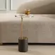 Monterey Antique Brass and Black Oval Glass Top Accent Table
