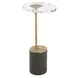 Monterey Antique Brass and Black Oval Glass Top Accent Table