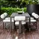 Bolster Back Oyster White Upholstered Outdoor Dining Chair