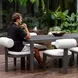 Bolster Back Oyster White Upholstered Outdoor Dining Chair