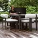Bolster Back Oyster White Upholstered Outdoor Dining Chair