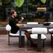 Bolster Back Oyster White Upholstered Outdoor Dining Chair