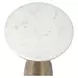 Torin Antique Brass and White Round Marble Top Drink Table
