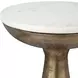 Torin Antique Brass and White Round Marble Top Drink Table
