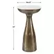 Torin Antique Brass and White Round Marble Top Drink Table