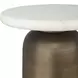 Reiss Antique Brass and White Round Marble Top Drink Table