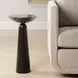 Somerset Dark Bronze and Emperador Brown Round Marble Top Accent Table