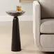 Somerset Dark Bronze and Emperador Brown Round Marble Top Accent Table