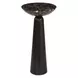 Somerset Dark Bronze and Emperador Brown Round Marble Top Accent Table