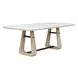 Carlisle Warm White and Cerused Wheat Outdoor 87" Rectangular Concrete Dining Table