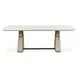 Carlisle Warm White and Cerused Wheat Outdoor 87" Rectangular Concrete Dining Table